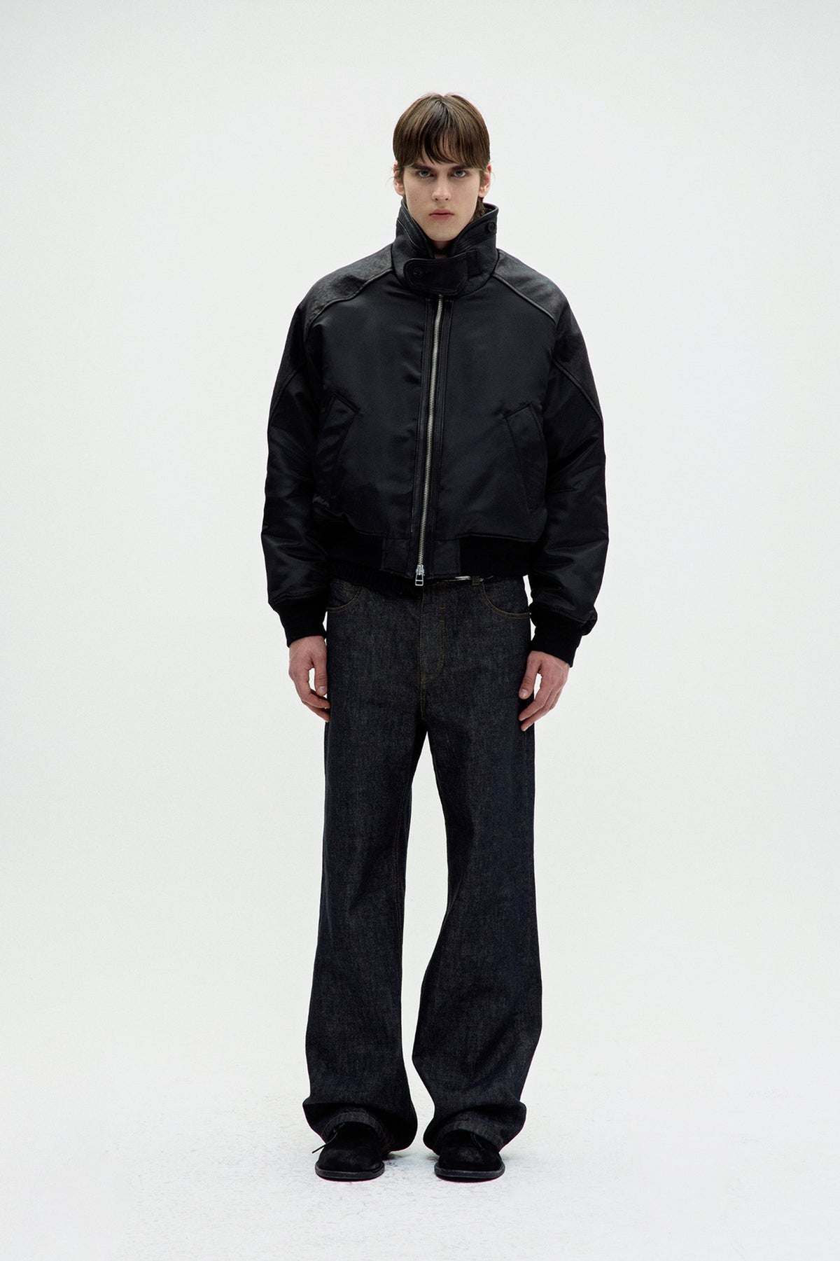 HIGHNECK SHEARLING MIXED MA-1 JUMPER