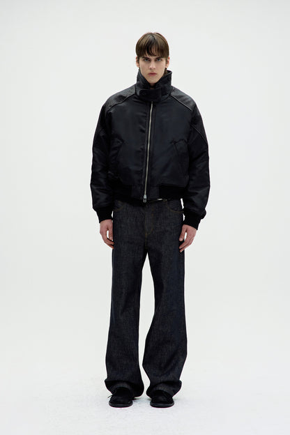 HIGHNECK SHEARLING MIXED MA-1 JUMPER