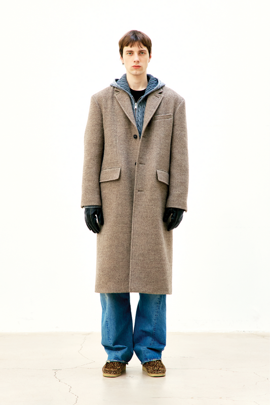 ALPACA LONG 3-BUTTON COAT