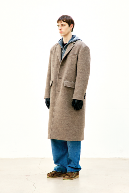 ALPACA LONG 3-BUTTON COAT