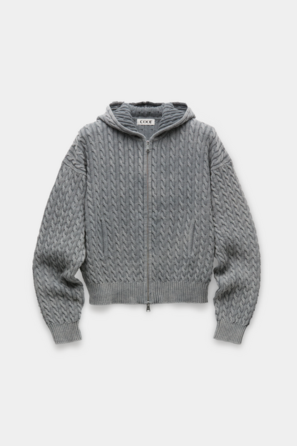 COTTON FIECE DYED HOODIE ZIP-UP
