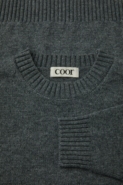 WOOL CROPPED CREWNECK SWEATER
