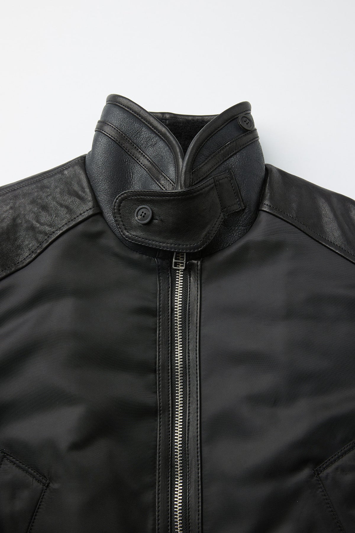 HIGHNECK SHEARLING MIXED MA-1 JUMPER