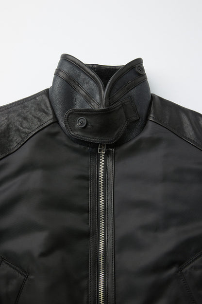 HIGHNECK SHEARLING MIXED MA-1 JUMPER