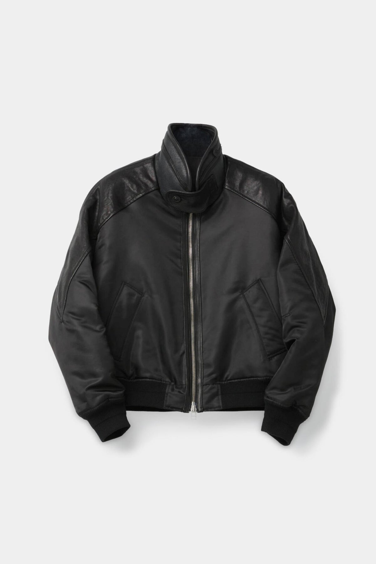 HIGHNECK SHEARLING MIXED MA-1 JUMPER