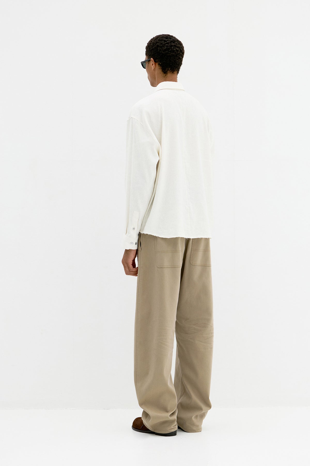 LINEN SILK CUTTED SHIRT