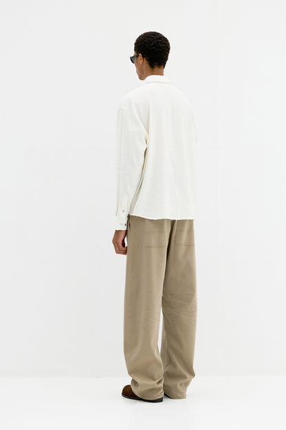 LINEN SILK CUTTED SHIRT