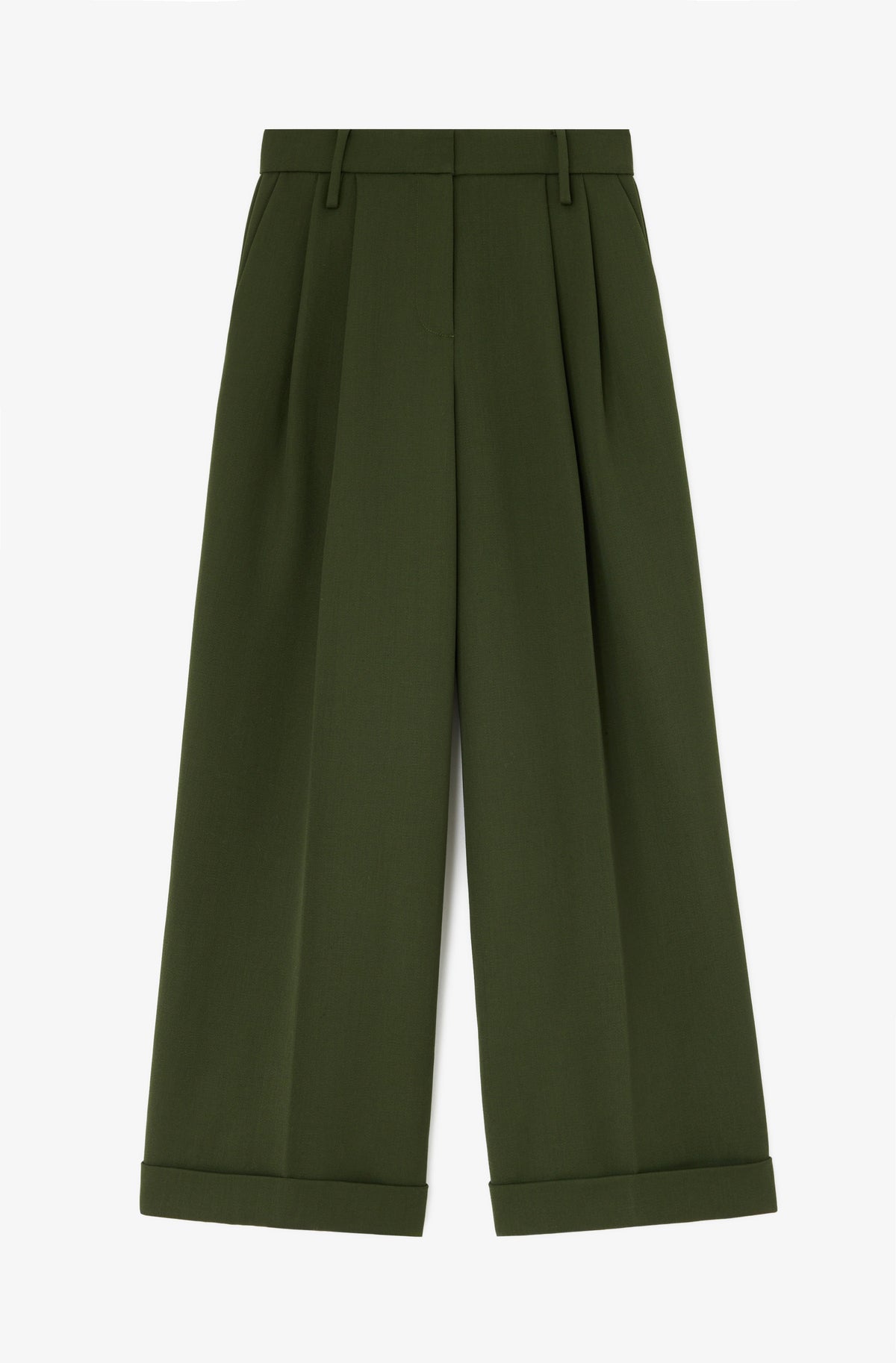 Single Wool Twill Oversized Pleated Pants