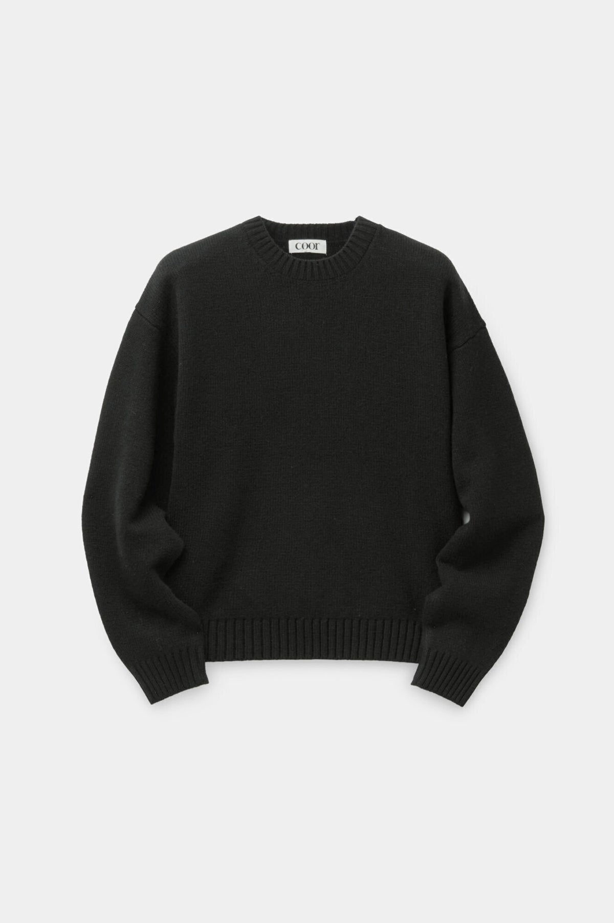 WOOL CROPPED CREWNECK SWEATER