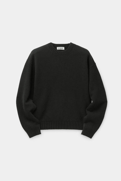 WOOL CROPPED CREWNECK SWEATER