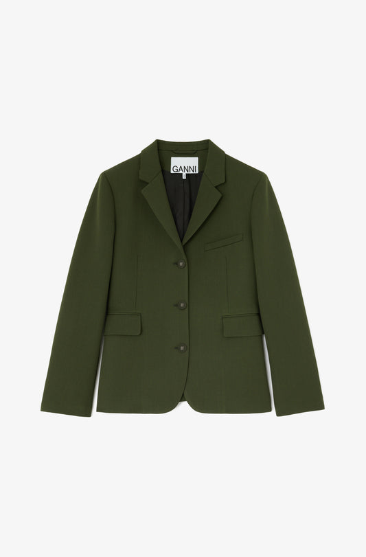 Single Wool Twill Blazer