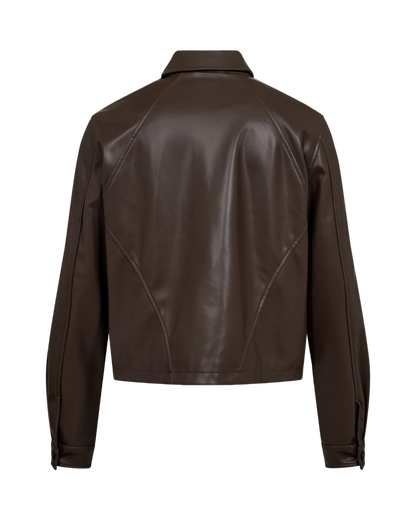 Faux Leather Overshirt