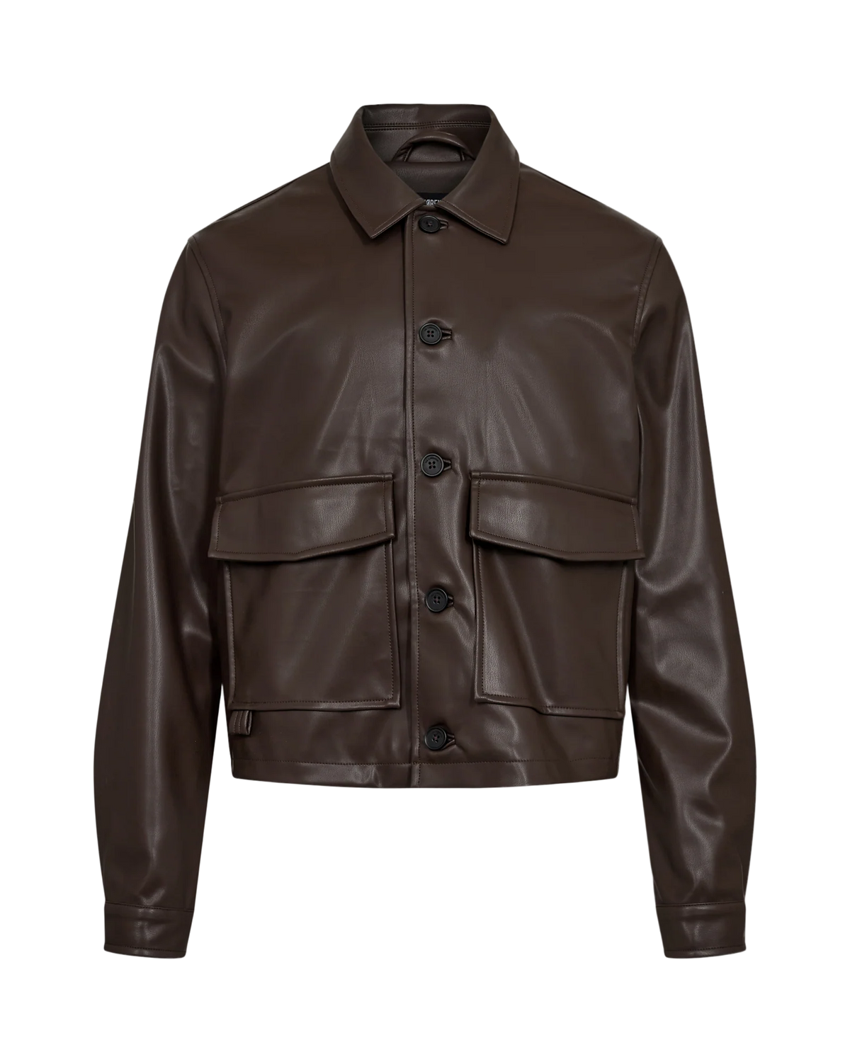 Faux Leather Overshirt
