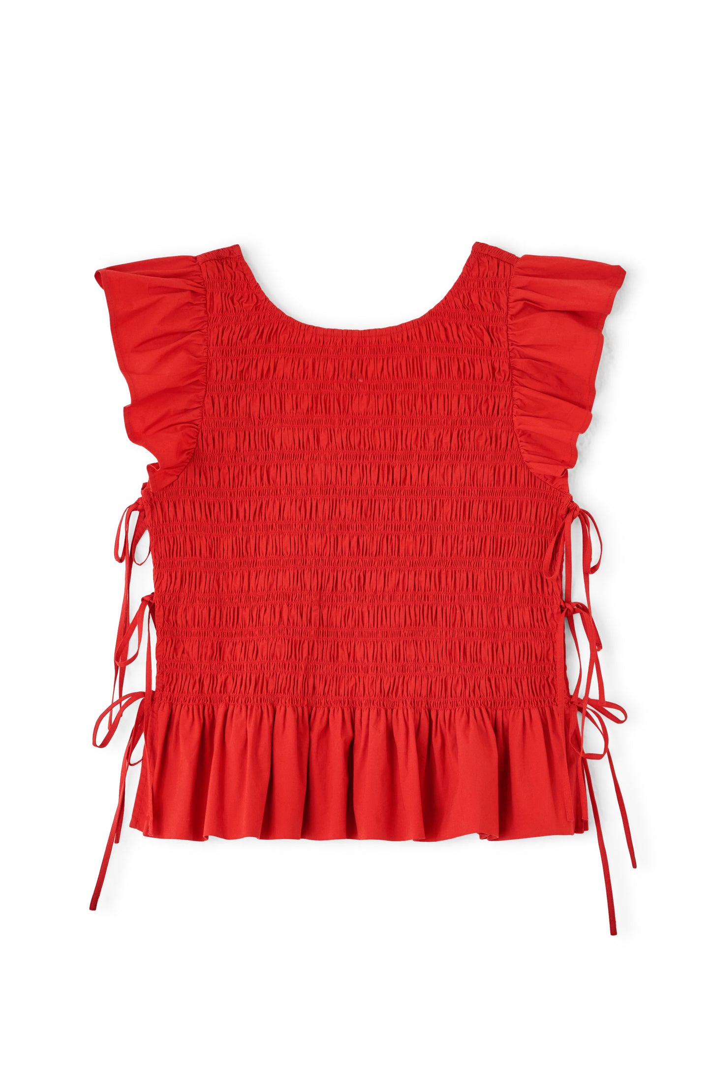Stretch Cotton Angel Sleeve Smocked Top
