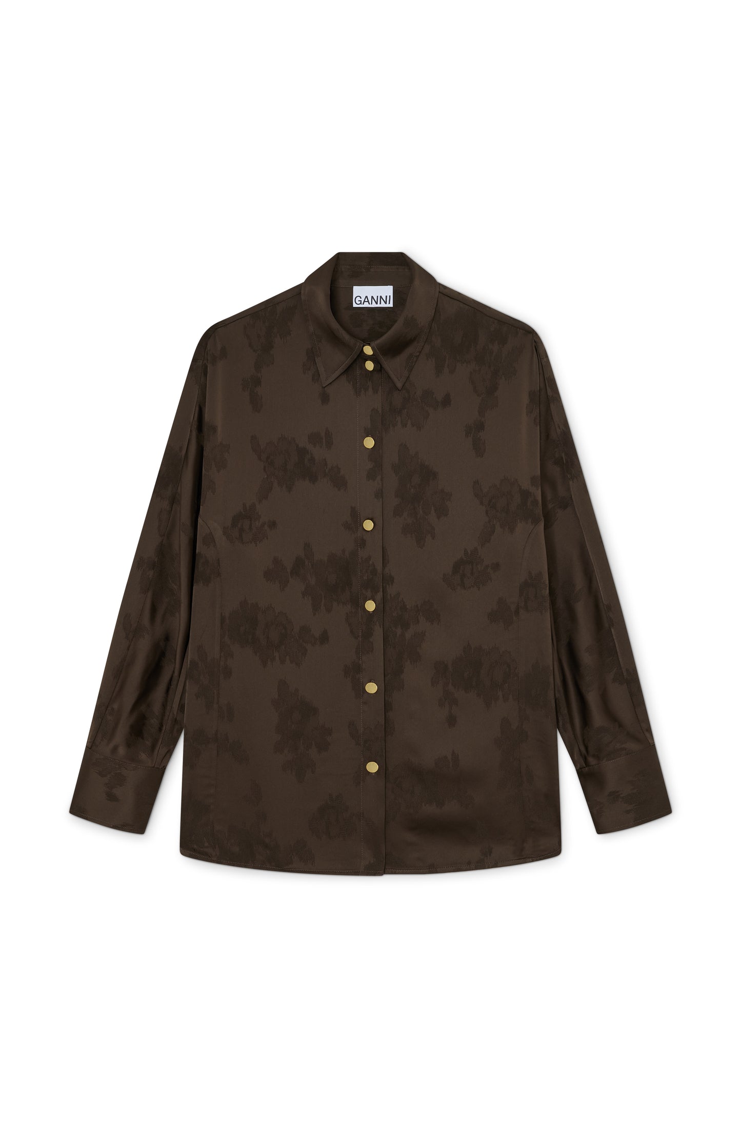 Fluid Satin Jacquard ls Shirt