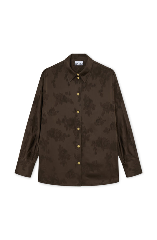 Fluid Satin Jacquard ls Shirt